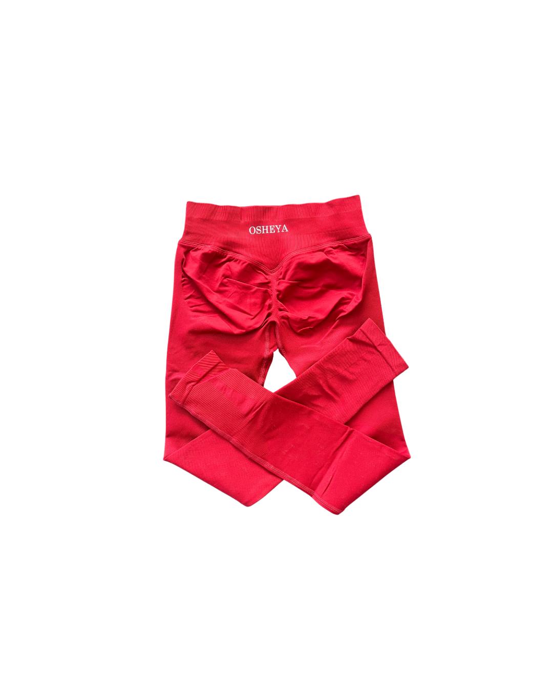 Red velvet sculpting leggings
