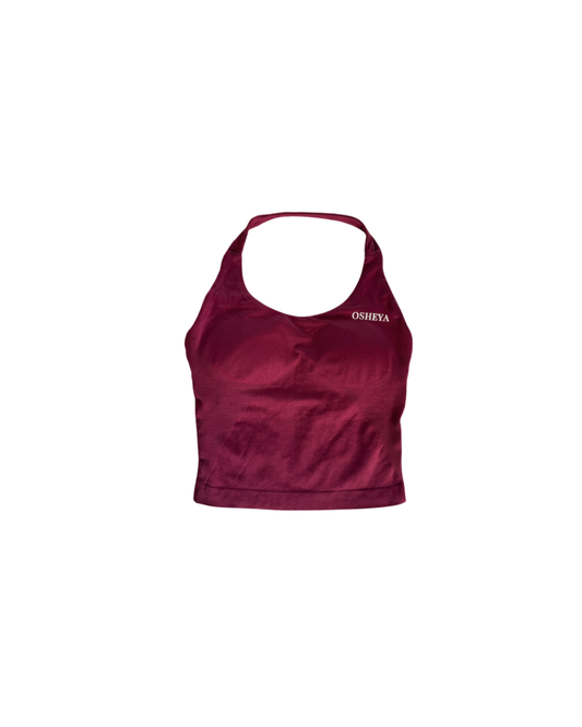 Magenta halter neck top